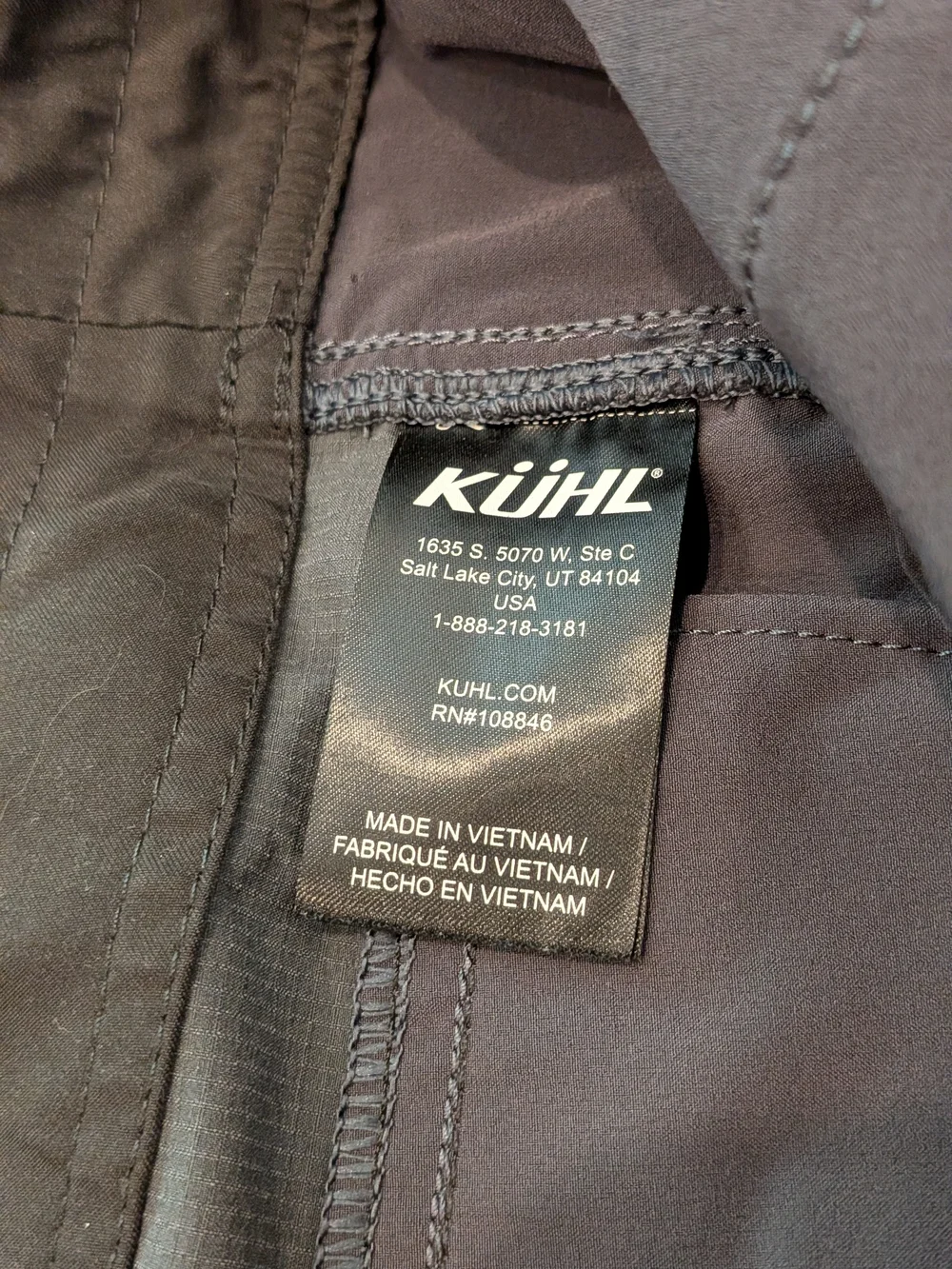 Kuhl Cargo Shorts 36 Silencr Kargo Gray carbon Lightweight softshell stretch UV